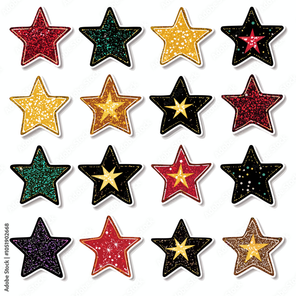 Sparkle and Glitter Stickers, Die-Cut Vinyl Set Sparkle and Glitter Stickers, Die-Cut Vinyl Set