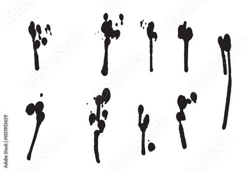 Ink Blood or other Liquid Leaks and Splashes. Graphic design elements and resources vector art