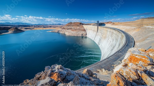 Scenic View of a Modern Water Reservoir in Nature