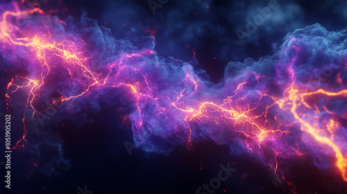 Striking 3D Rendered Lightning Element for Dynamic Designs