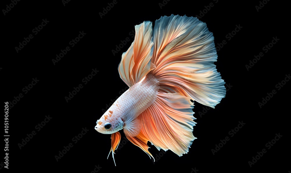 Fototapeta premium The_vibrant_Betta_fish,_Octopus_vulgaris,black_sea_bream,generation AI