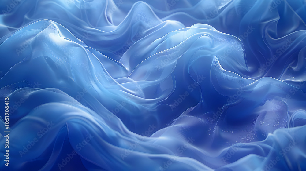 Obraz premium Abstract Blue Fabric Waves Illustration