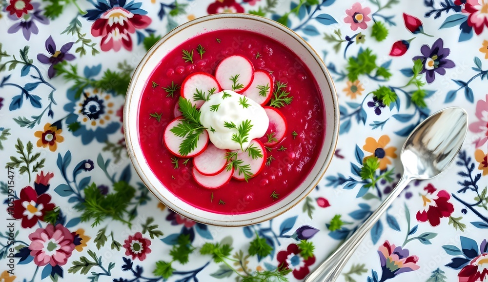 Traditional Chłodnik Soup with Radish and Dill Traditional Chłodnik Soup with Radish and Dill