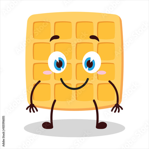 cute smile expression of waffle character