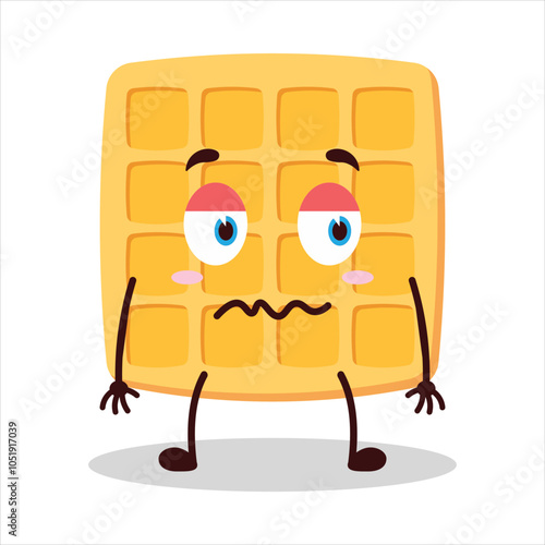 cute nope expression of waffle character