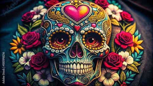 Wallpaper Mural Hand Drawn Skull Illustration for T-Shirts and Hoodies - Unique Design for Stickers and Apparel Torontodigital.ca