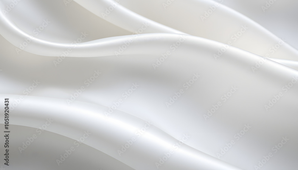 Fototapeta premium Close-up of Smooth White Silk Fabric Background isolated with white highlights, png