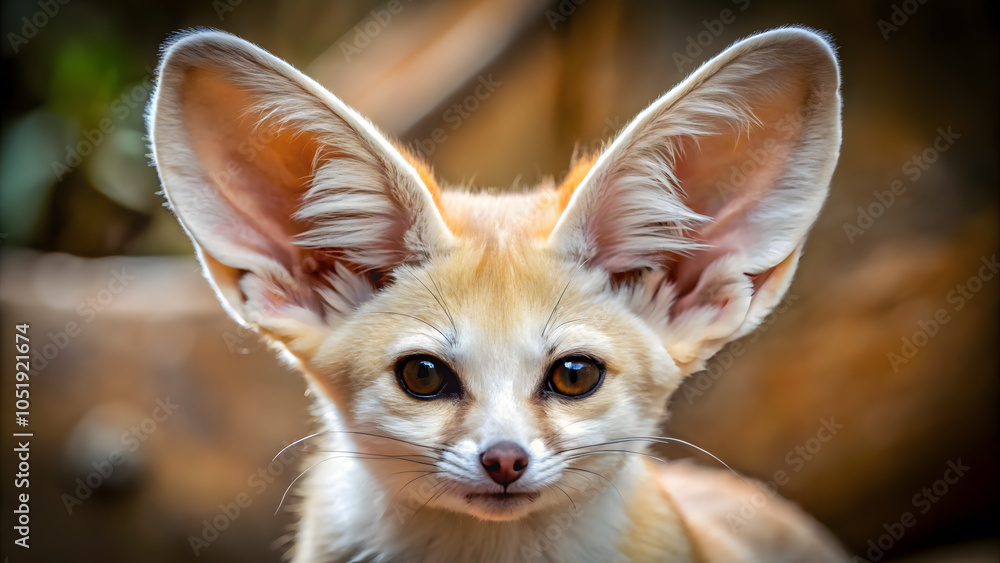 Obraz premium Fennec fox with large pointed ears close-up