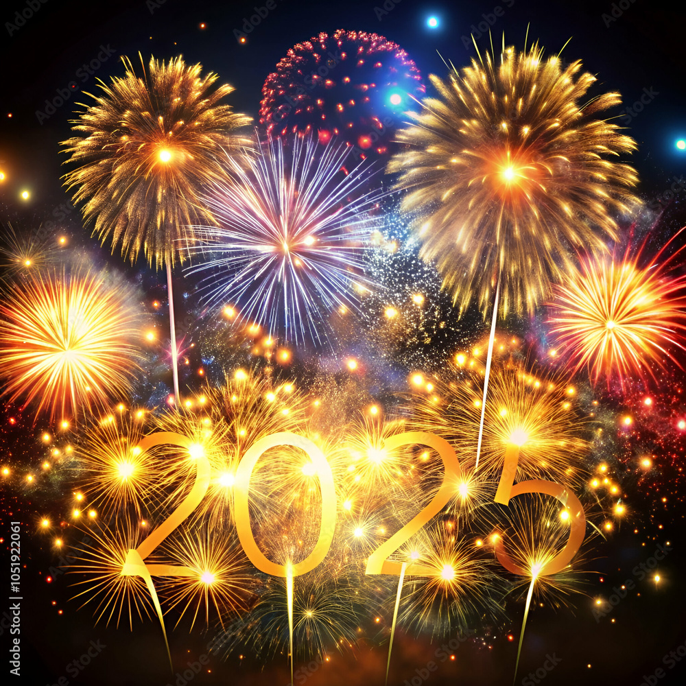 Fototapeta premium Happy New Year 2025
