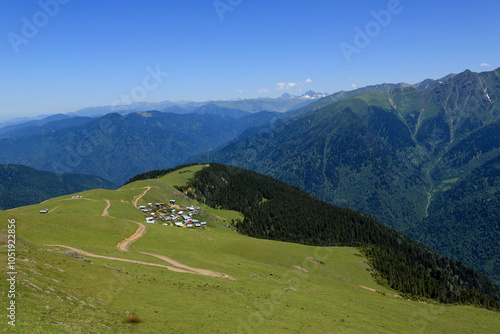 Footage of Kaçkar mountain ranges and plateaus in Rize province. photo