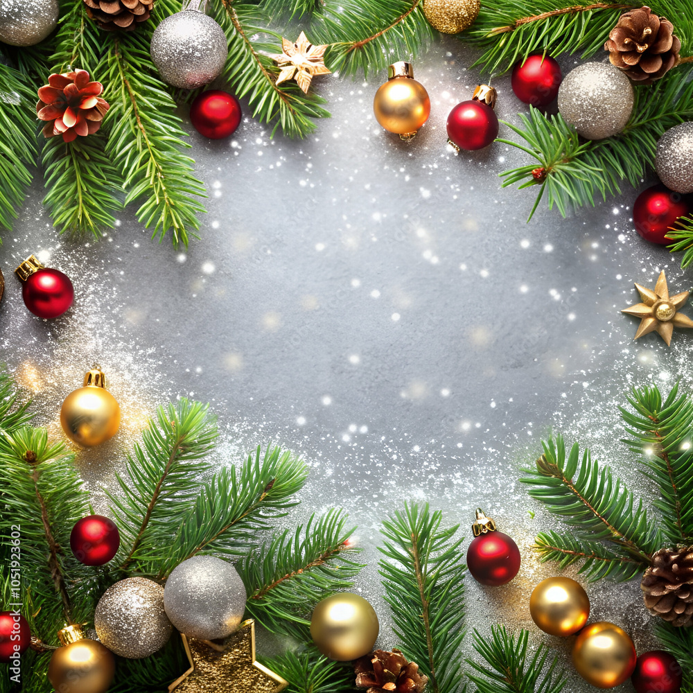 Festive Christmas Background on White with Space for Custom Text Festive Christmas Background on White with Space for Custom Text