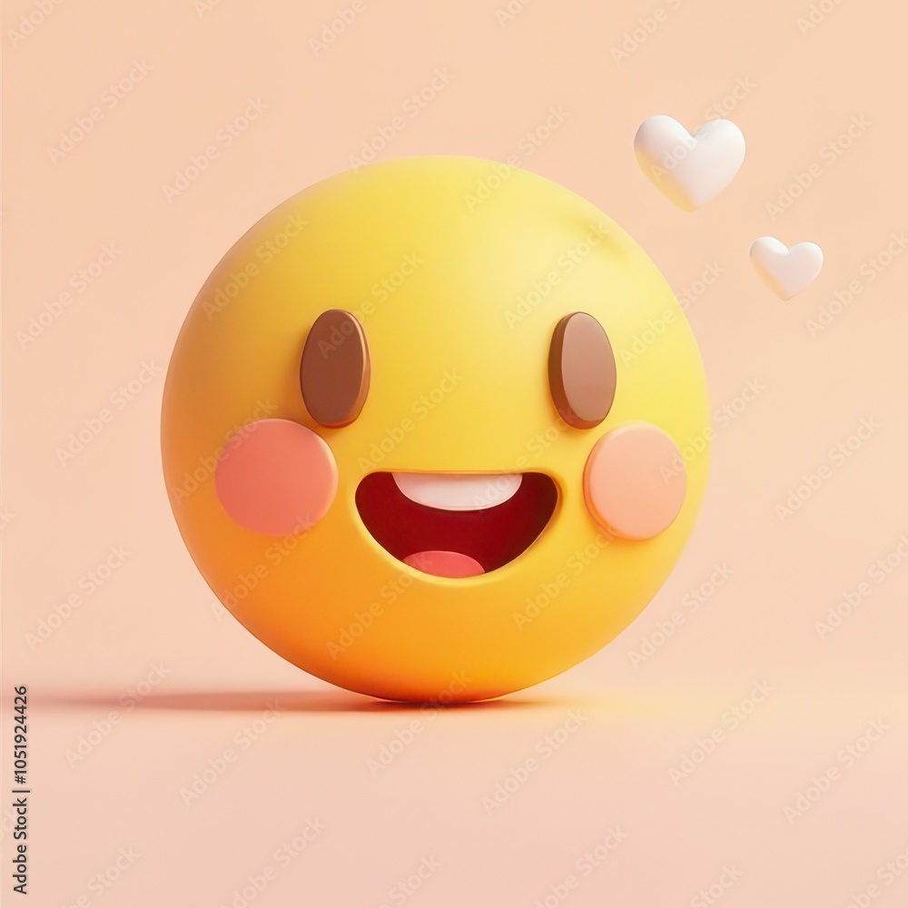 Fototapeta premium Smile face cute 2d