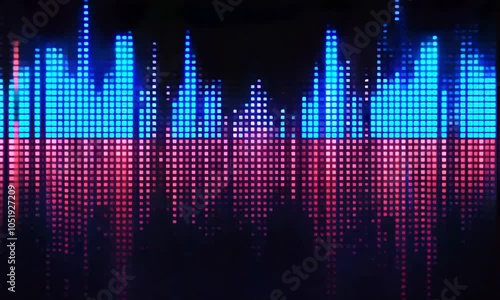 A stunning visual representation of sound waves, featuring vibrant blue and red hues. Perfect for music related themes and digital art projects.