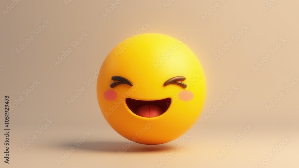 Fototapeta premium Smiley face cute 2d