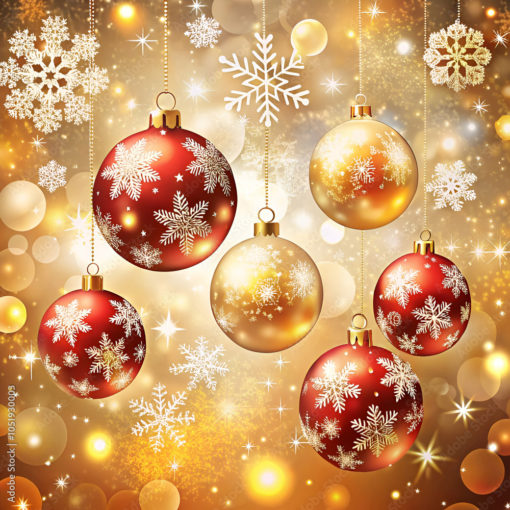A bunch of christmas balls hanging on a wall with snow on the background A bunch of christmas balls hanging on a wall with snow on the background
