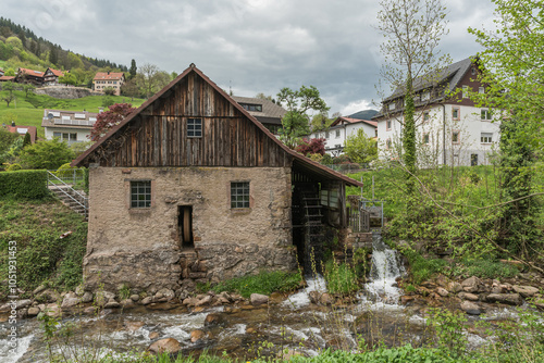 Historic watermill in the Black Forest, Ottenhoefen, Ortenau, Baden-Wuerttemberg, Germany photo