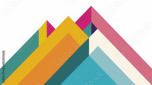 Wallpaper Mural Colorful Geometric Shapes Abstract Mountain Vector Design for Social Media Covers, Ideal for Digital Marketing and Branding Torontodigital.ca