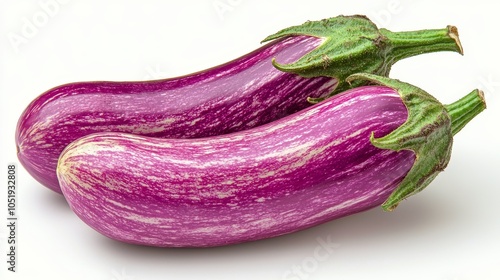 Wallpaper Mural Close-up of a vibrant eggplant isolated on a pure white background, perfect for advertising fresh produce and food markets Torontodigital.ca