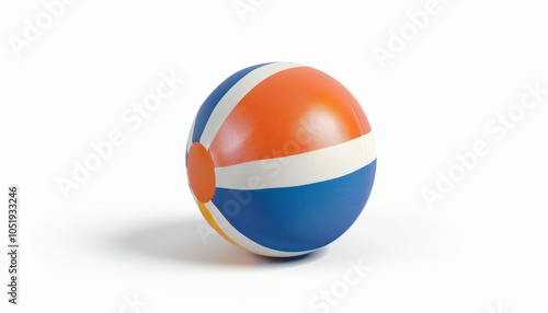 Free Download Sunny Beach Vibes: Beach Ball Isolated on White with Clipping Path - GFXLoad
