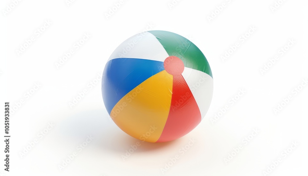 Summer Fun: Beach Ball Delightfully Isolated on a White Background Summer Fun: Beach Ball Delightfully Isolated on a White Background