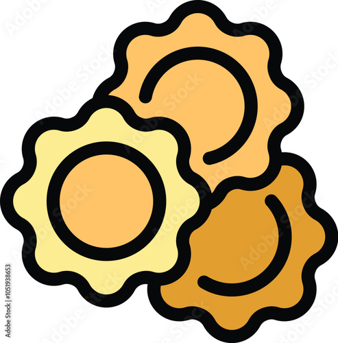 Three ravioli forming a delicious meal, representing italian cuisine, perfect for food related content