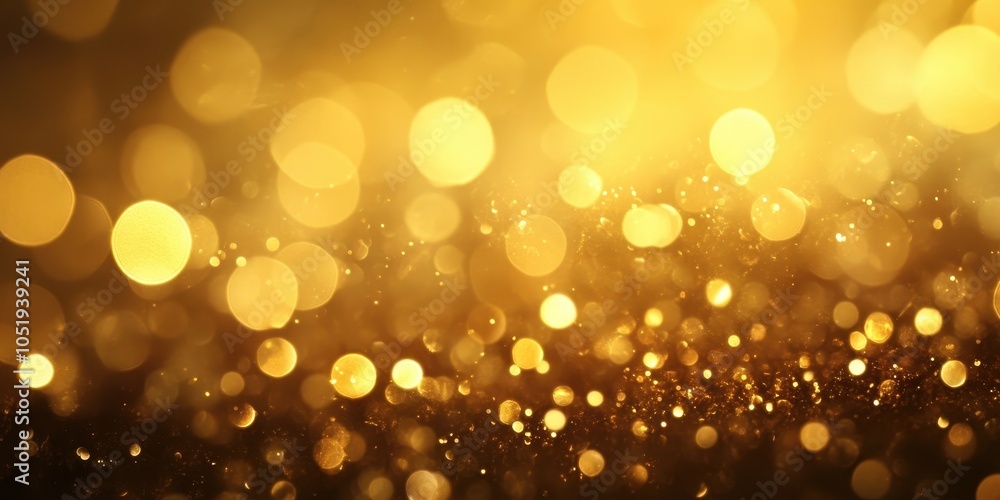 Golden Bokeh Lights on a Yellow Background Golden Bokeh Lights on a Yellow Background