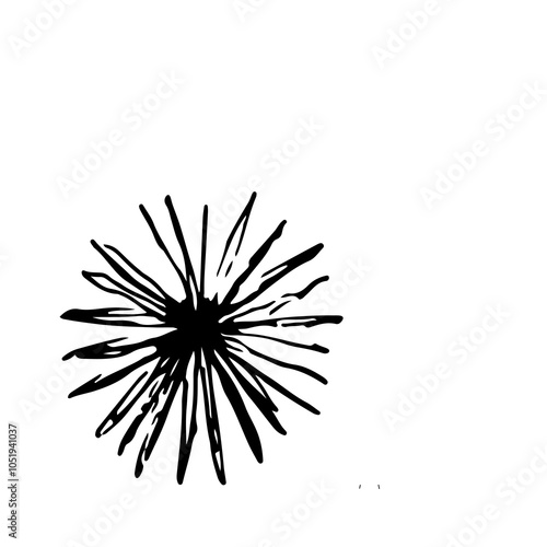 Minimalist Design Asset, hand sketch Monochrome Tree Silhouette for Creatives. Black and white design sign. High-quality illustration assets symbol for architectural design. 
