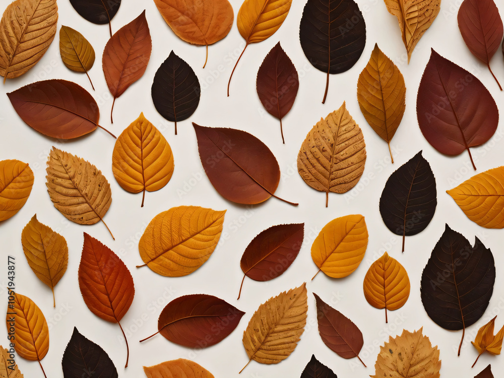 Autumn leaves scatter on the ground, showcasing nature's vibrant hues. Autumn leaves scatter on the ground, showcasing nature's vibrant hues.