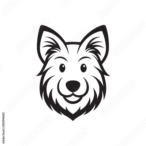 Charming Beagle Dog Snout Logo, featuring the head of a bearded Beagle. Vector illustration.