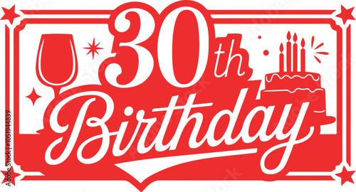 30th Birthday Vector Graphic