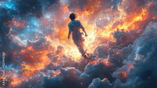 Wallpaper Mural a cosmic scene featuring a swirling black hole amidst a backdrop of twinkling stars and ethereal clouds, showcasing the mysteries of the universe in a captivating 3d design Torontodigital.ca