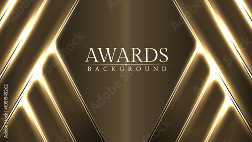 Award luxury elegant gold glowing line with lighting effect sparkle on black awards graphics background. Lines growing elegant shine spark. Premium congratulations card. Event invitation.