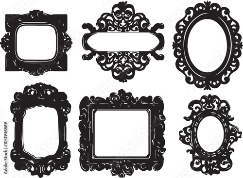Set frames. Hand drawn vector illustration
