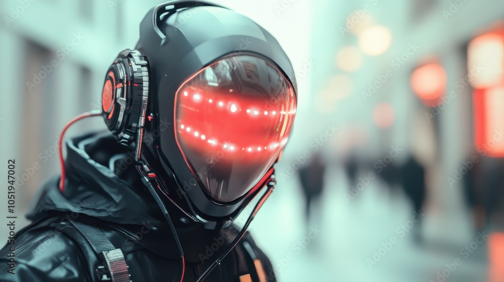 A futuristic warrior equipped with a luminescent headset and a sleek outfit, stands vigilant and poised, symbolizing advanced surveillance and intelligence technology. A futuristic warrior equipped with a luminescent headset and a sleek outfit, stands vigilant and poised, symbolizing advanced surveillance and intelligence technology.