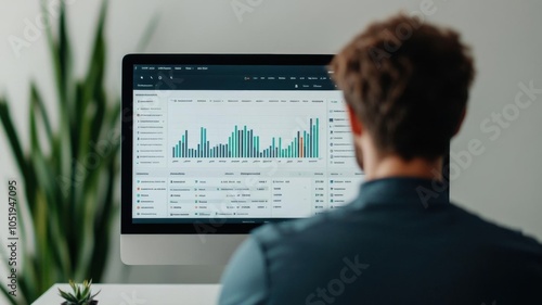 User accessing a website s backend with a dashboard full of analytics, datadriven web management, user engagement metrics