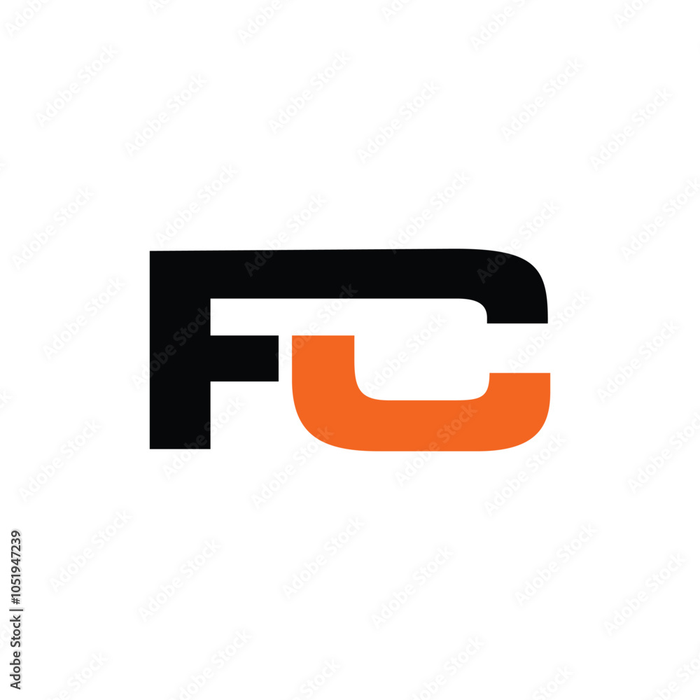 Fototapeta premium Letter FC Modern Icon Business Geometric Creative Design Logo
