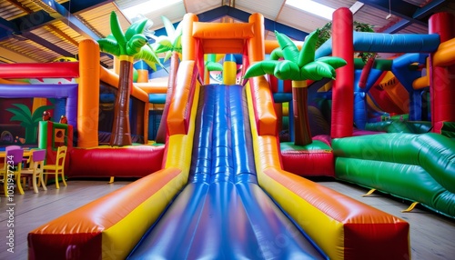 Wallpaper Mural Jumping for Joy: The Ultimate Kids' Inflatable Play Zone! Torontodigital.ca