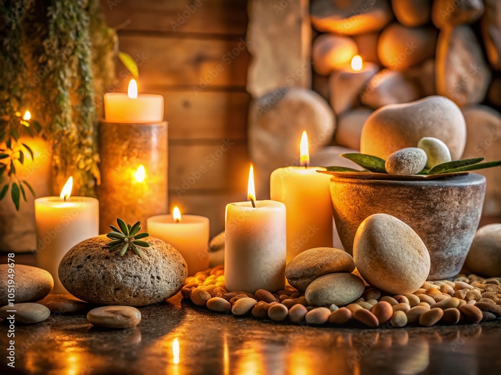 Natural Stone Decoration in Low Light: A Serene Home Aesthetic Natural Stone Decoration in Low Light: A Serene Home Aesthetic