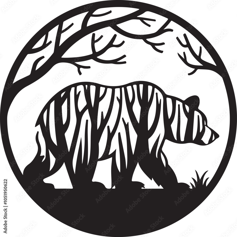 Bear Laser Cut Silhouette Vector Graphic Bear Laser Cut Silhouette Vector Graphic