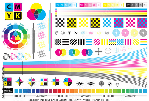 An Illustration of CMYK Print Test Calibration Sheet for Accurate Color Printing