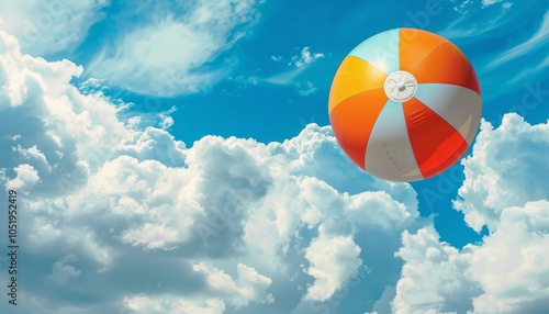 Paradise Found: The Magical Journey of a Beach Ball in the Sky