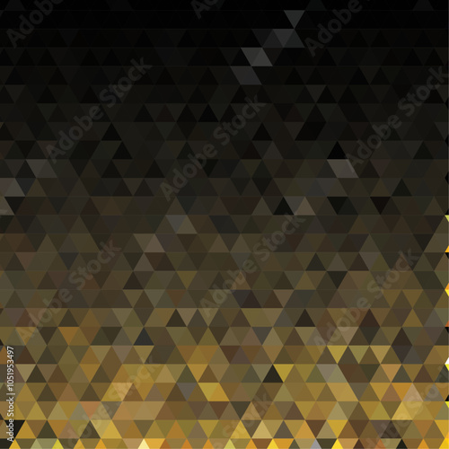 Black Gold Abstract Triangle Background Vector