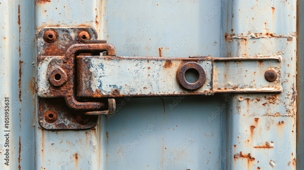 Rusty Metal Lock on a Shipping Container Rusty Metal Lock on a Shipping Container
