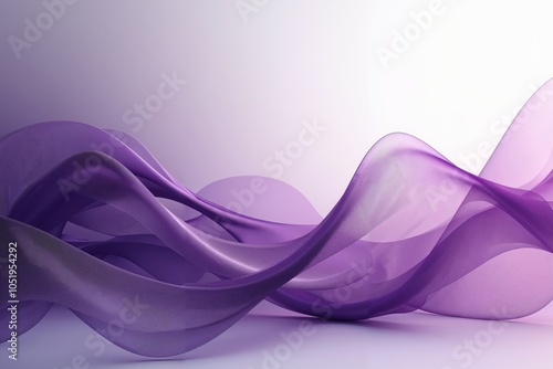 smooth flowing purple and pink abstract shapes creating a sense of movement and fluidity against a soft gradient white background photo