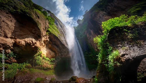 Cascada en medio de un bosque