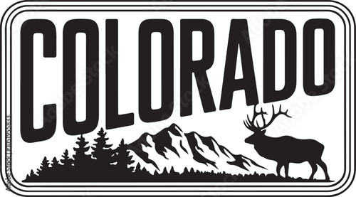 Colorado Wilderness Vintage Vector Graphic Illustration