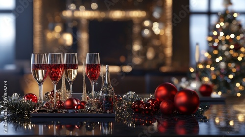 Beautiful 3d rendered image, perfectly usable for a wide range of topics - especially anything related to success, luxury, celebration events and Christmas photo