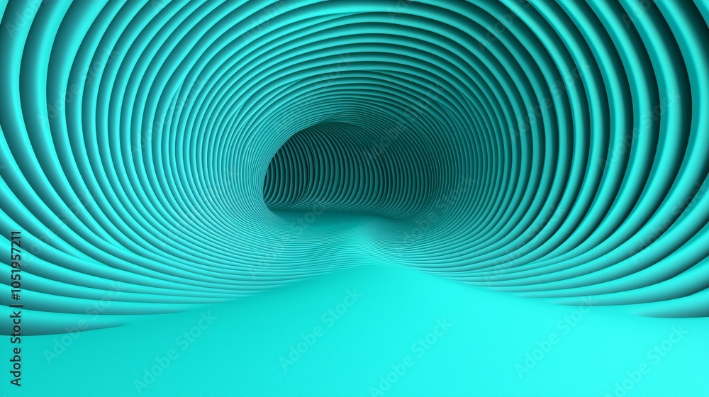 Obraz premium Exploring the depths of abstract geometry a journey through textured waves and turquoise tones in digital art