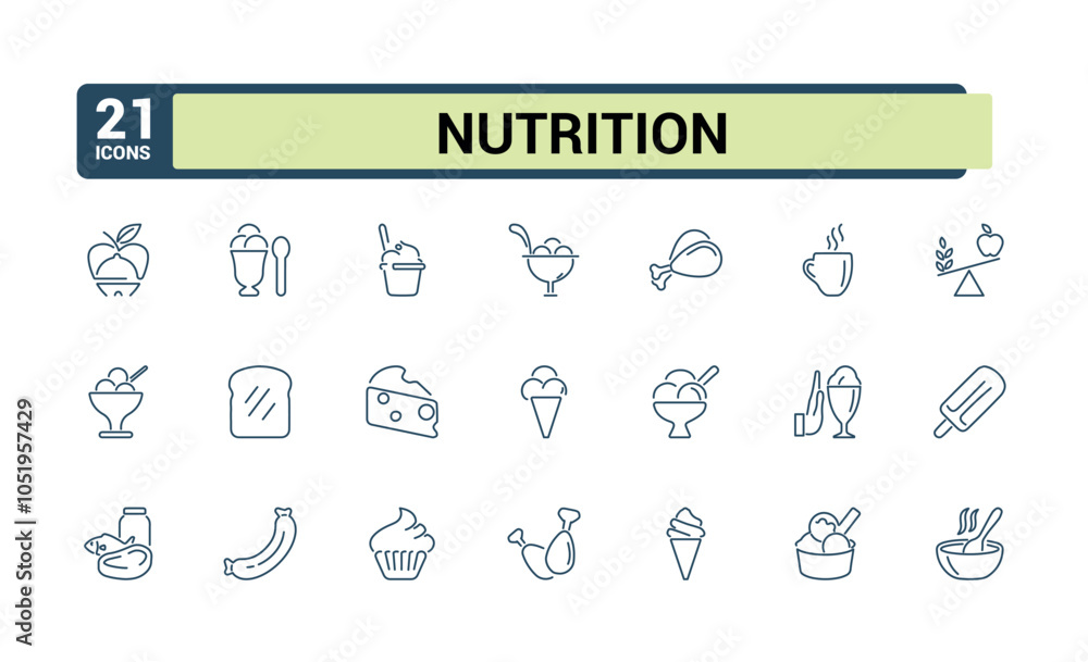 Set of Food and nutrition line icons. Related to trans fat, slim, nutrition, vegetarian, weig, salad, microflora and more. Modern thin icons. Editable stroke. Set of Food and nutrition line icons. Related to trans fat, slim, nutrition, vegetarian, weig, salad, microflora and more. Modern thin icons. Editable stroke.