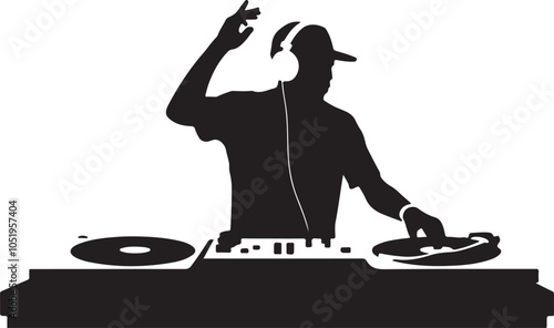 Dj On The Decks Silhouette Graphic